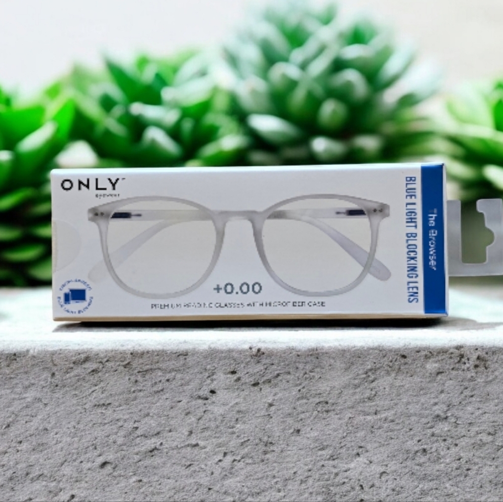 ONLY Clear Frame Blue Light Blocking Glasses +0.00, NIB
